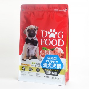 Borsa per alimenti per cani da 2,5 kg Borsa per alimenti per animali domestici con cerniera richiudibile a fondo piatto