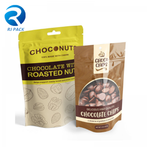 Borsa da imballaggio per alimenti con cerniera in plastica personalizzata, sacchetto di imballaggio alimentare con cerniera richiudibile